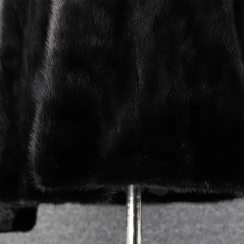 VHO Брендовое модное роскошное пальто из натуральной кожи меха норки jexxi Высокое