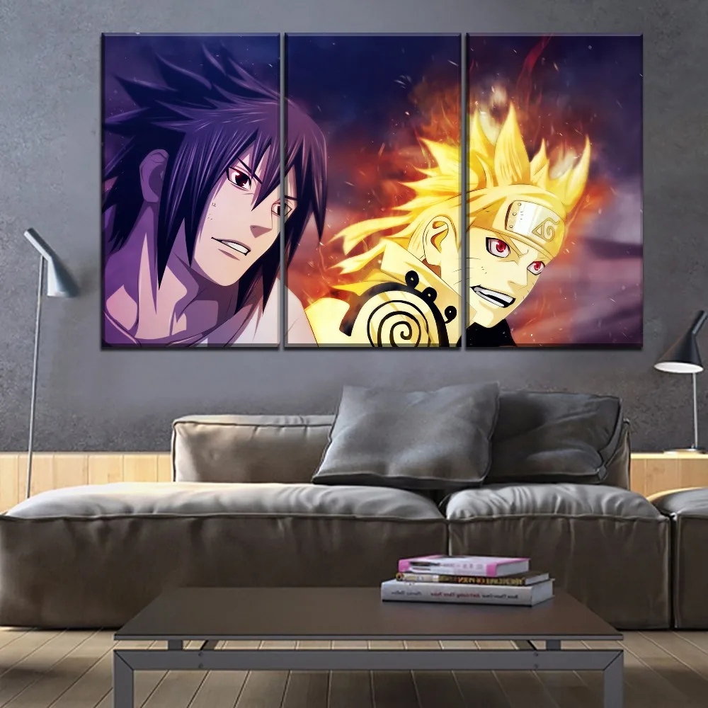 Картина в стиле аниме Wall Art 5 шт. героя Наруто Узумаки и как у мультфильма Саскэ