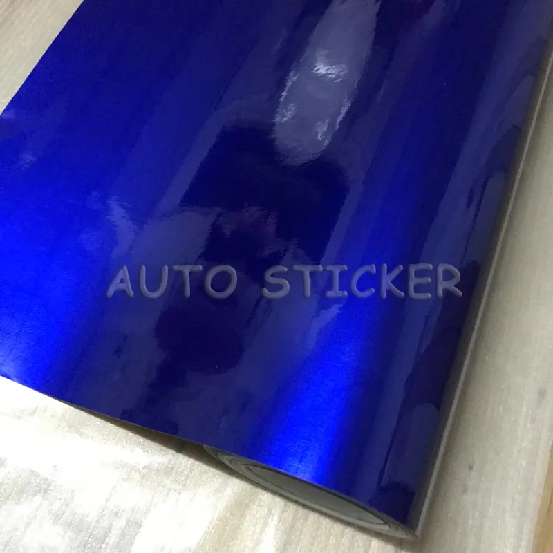 Deep Blue Metallic Glossy Chrome Vinyl Sticker For Whole Car Wrap Covering foil With Air Bubble Free Size 1.52x20m(5X67ft) | Автомобили и