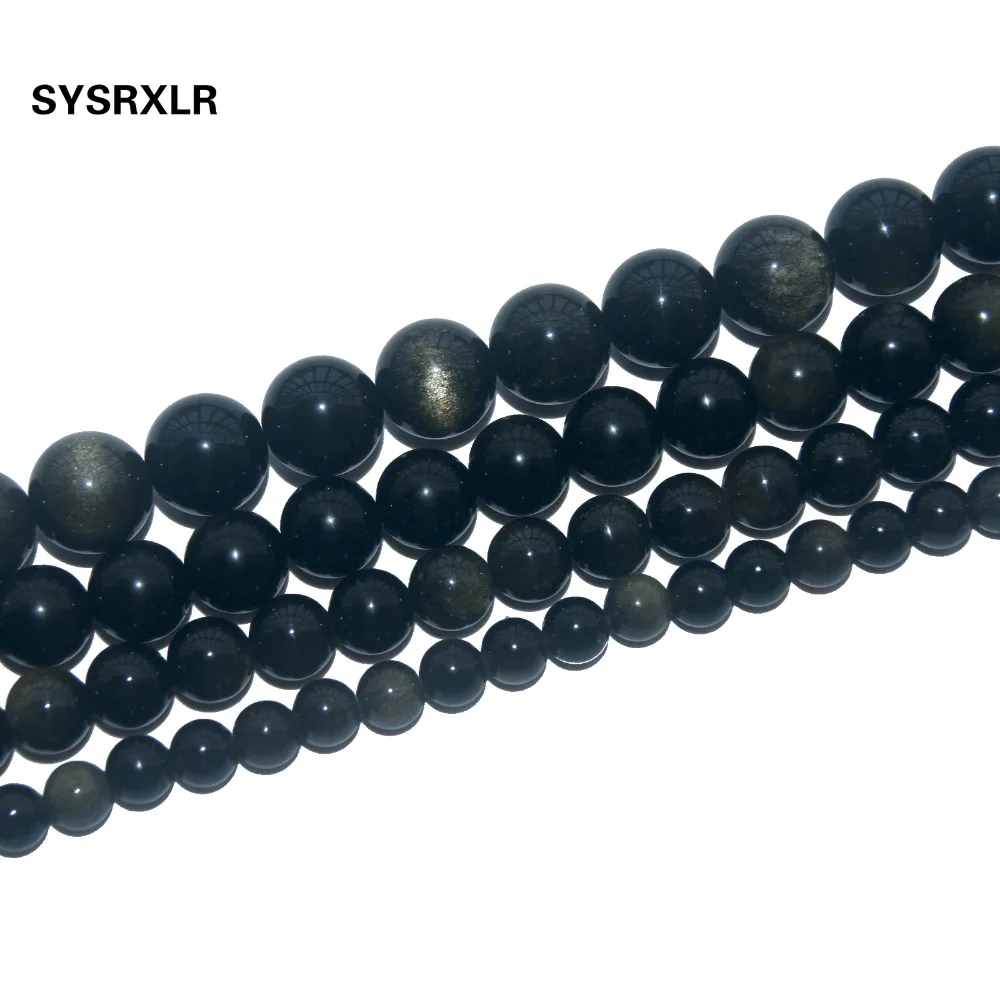 Free Shipping Natural Stone Eyes Obsidian Round Loose Beads For Jewelry Making DIY Bracelet Necklace 6 8 10 12 MM Strand 15'' |
