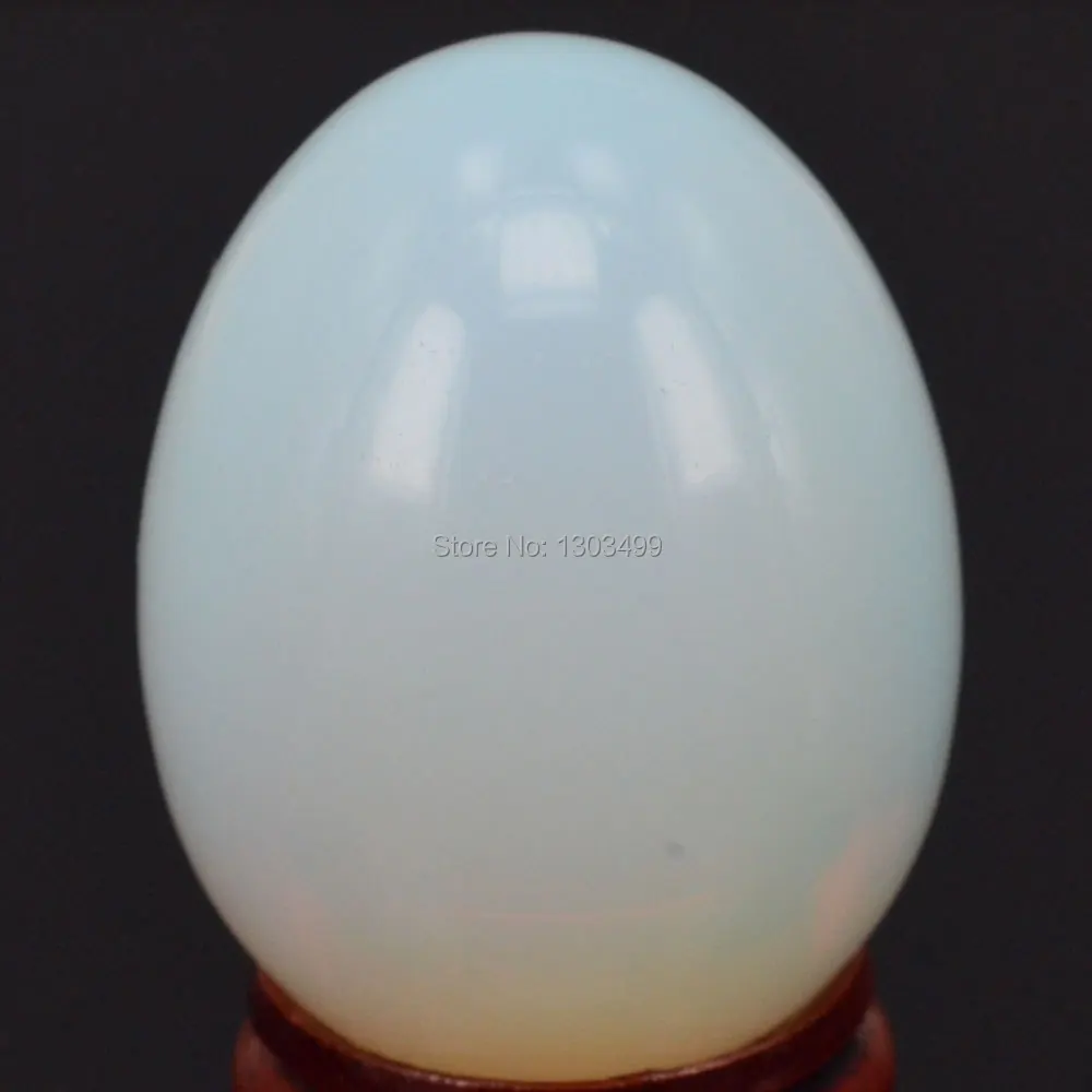 

36x48MM Opalite Sphere Egg Healing Reiki Crafts Stone Massage Finger Exercise