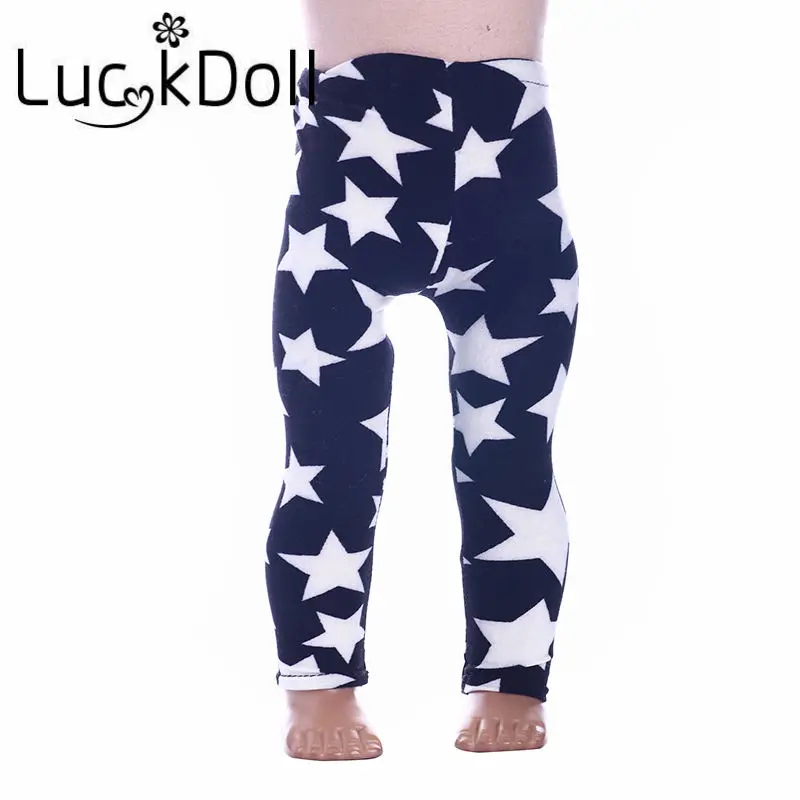 Леггинсы LUCKDOLL с модным принтом размер 18 дюймов американский 43 см Детская кукла