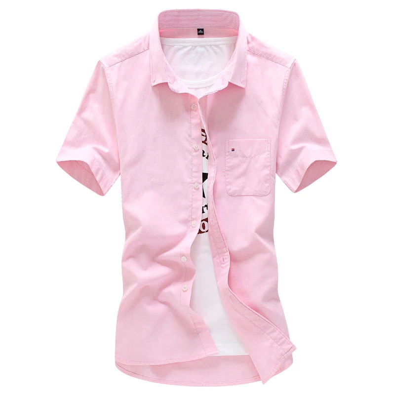 Новинка 2019 летняя Стильная мужская рубашка с коротким рукавом