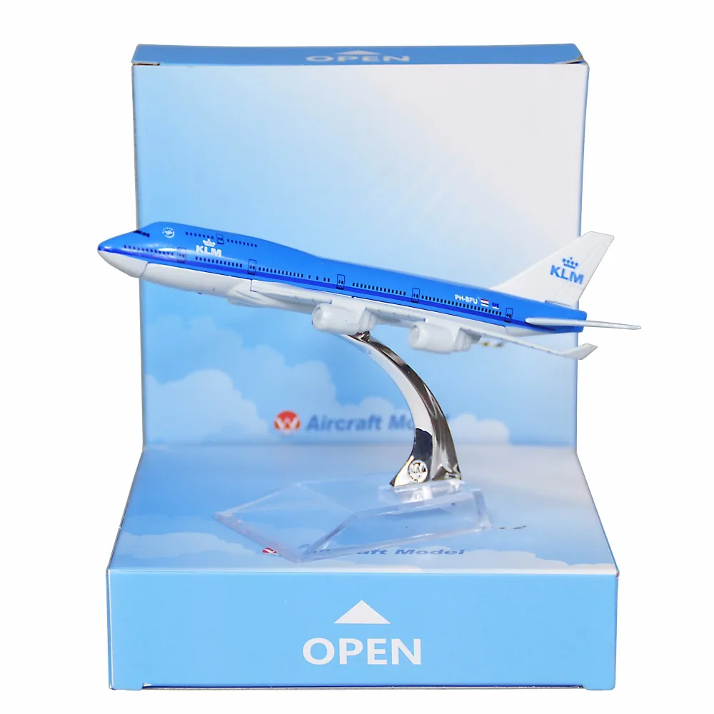 Модель самолета KLM Boeing 747 16 см металлические модели для детей подарок на день