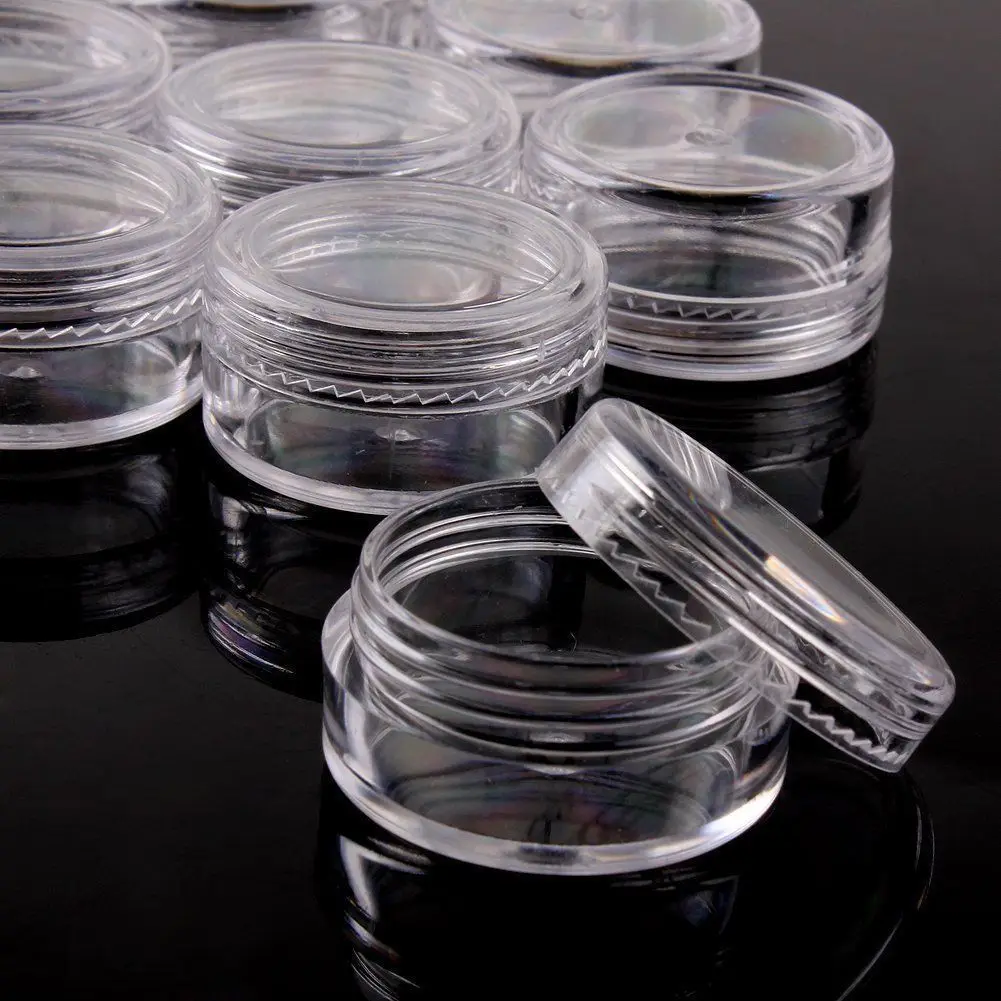 

200PCS X 2g 3g 5g 10g 15g 20g Transparent Sample Jars Pot Containers for Cosmetic Makeup Face Cream Lip Balms Storage