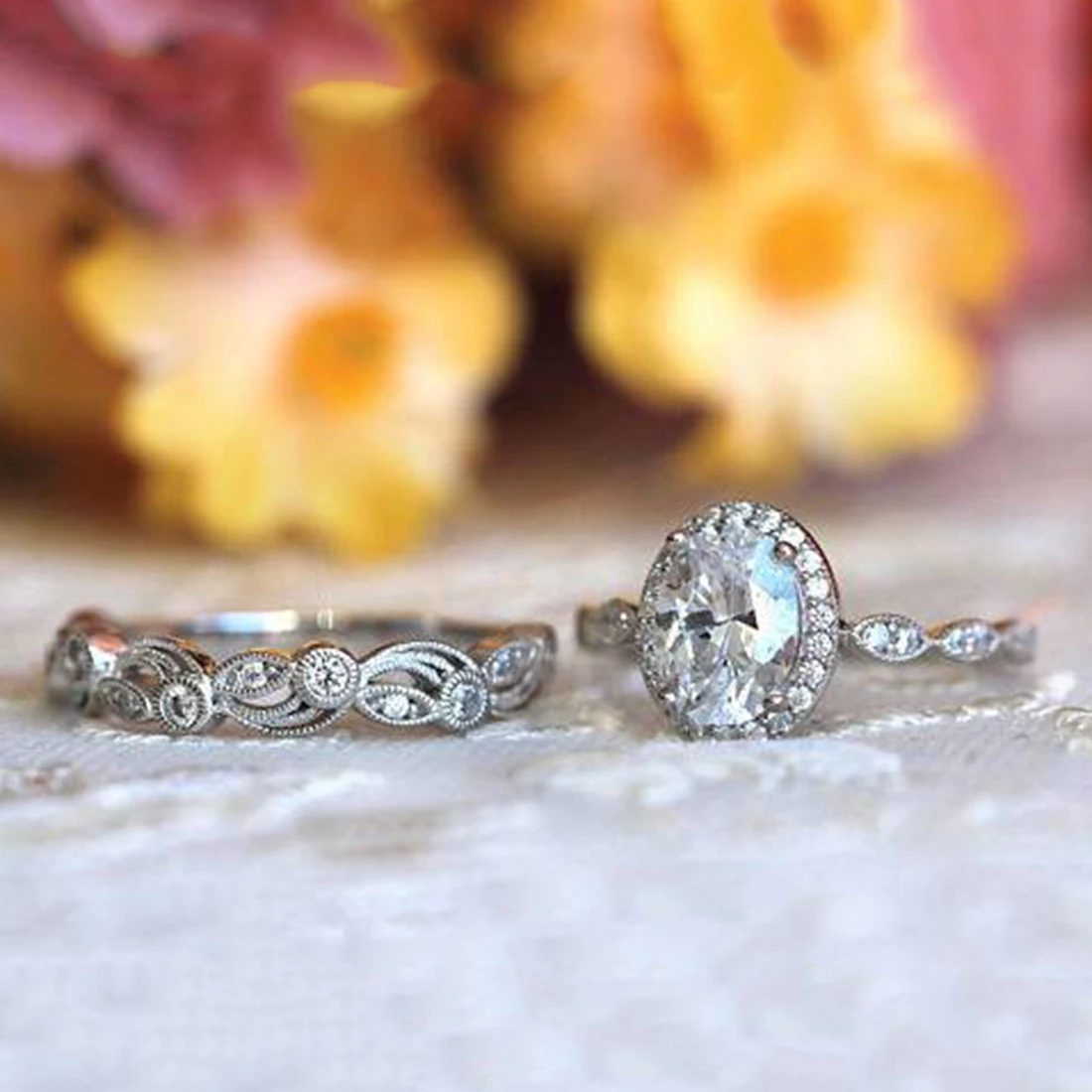 Модный комплект одежды из 2 шт./компл. хрустальное кольцо Ювелирное Украшение