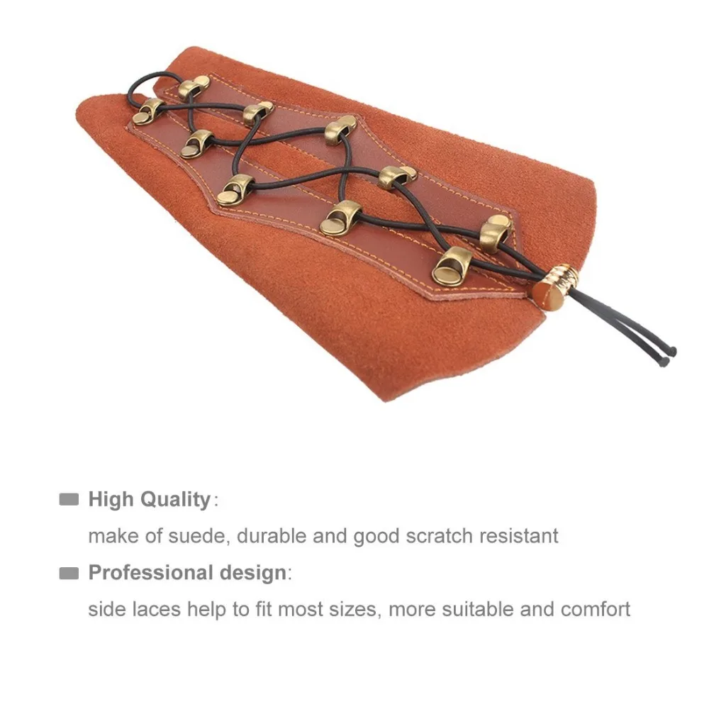 

Leather 3 Strap Target Archery Arm Guard Safety Protection Gear Outdoor Hunting Archery Leather Laces Wristband Unisex Guard