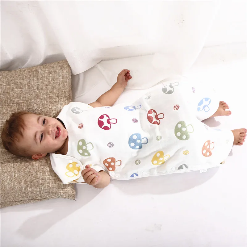 Детский спальный мешок 45*80 см 6 слойная муслиновая Хлопковая пижама без рукавов