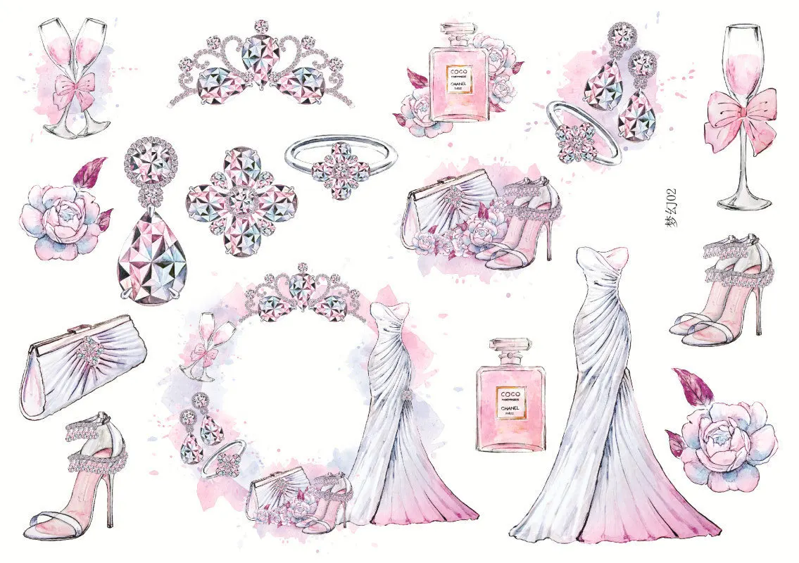 1 шт. ПВХ благородное платье со стразами бумаги для заметок на клейкой основе