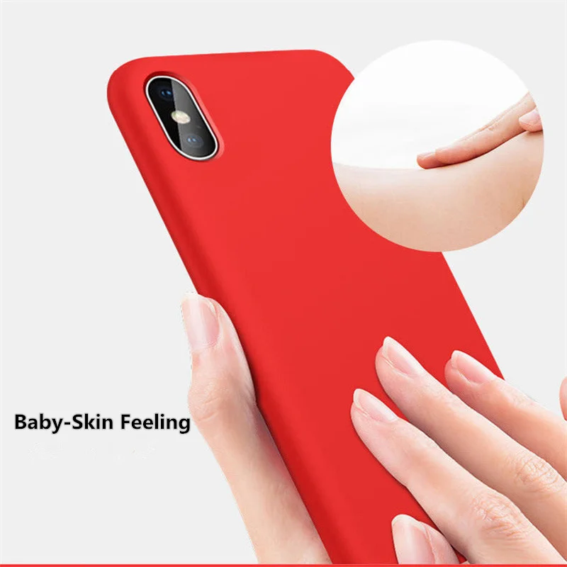 Original Simple Color Silicone Phone Case for iPhone 6 6S 7 8 Plus Cute Candy Color Soft Back Cover for iPhone XR XS Max Cases