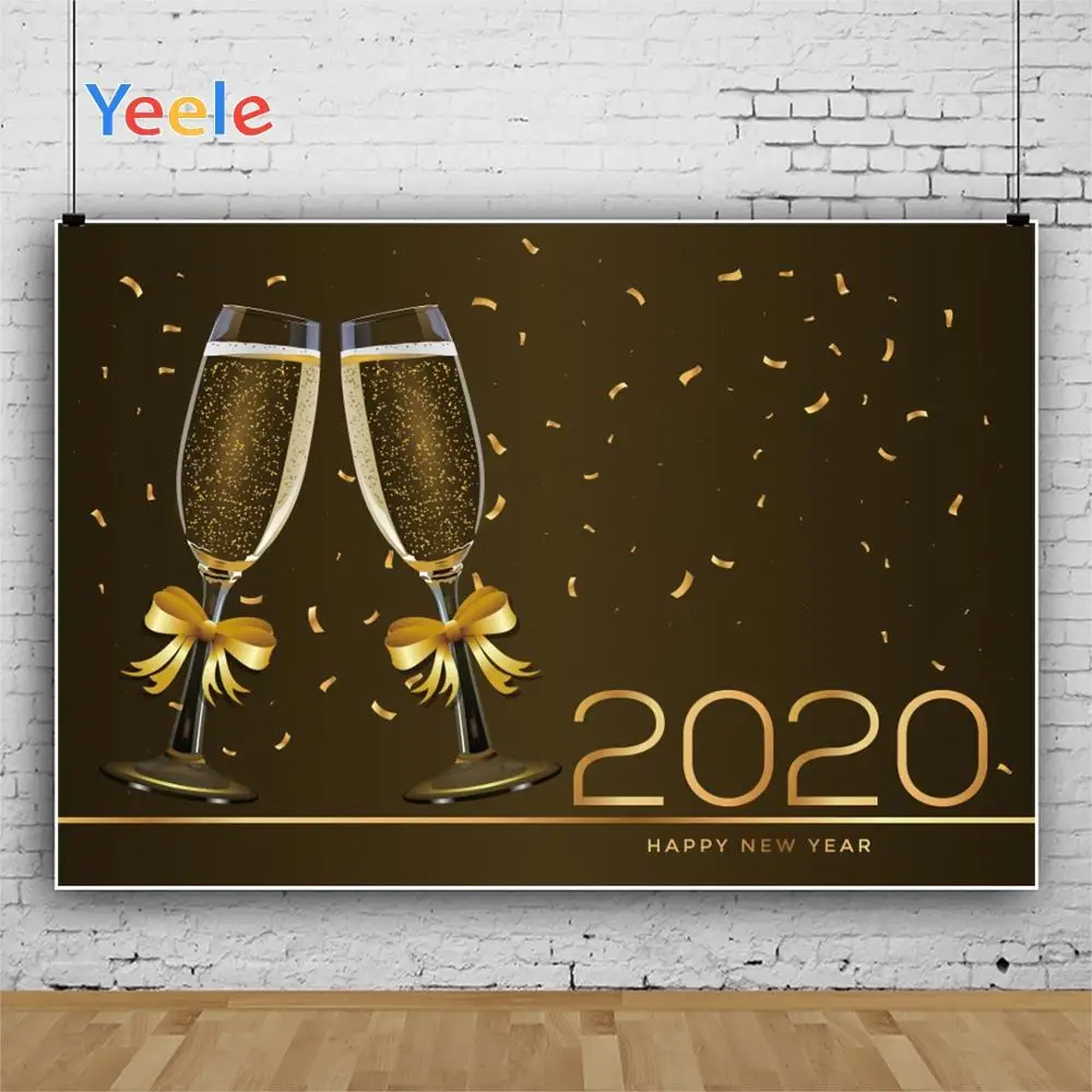 Yeele счастливый новый год развеселить 2020 вино упали ленты фотографии фоны