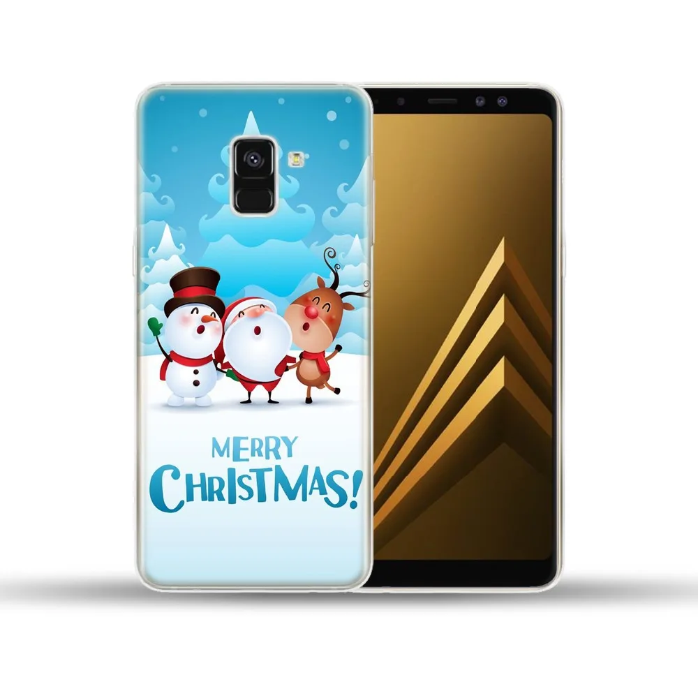 Рождественский мягкий чехол из ТПУ для Samsung Galaxy A3 A5 A7 2015 2016 2017 2018 A9 A6 A8 Plus Star