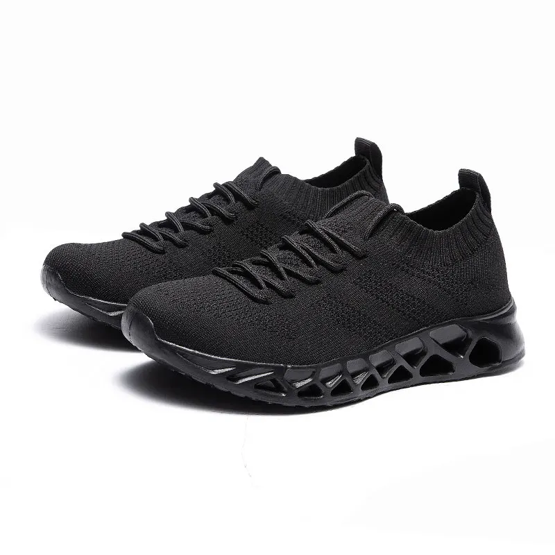 Черный MWY/Повседневная обувь; Мужские дышащие вязаные кроссовки; Zapatos De Hombre; мужские кроссовки; мужская обувь на плоской подошве; уличная прогулочная обувь - Цвет: Черный