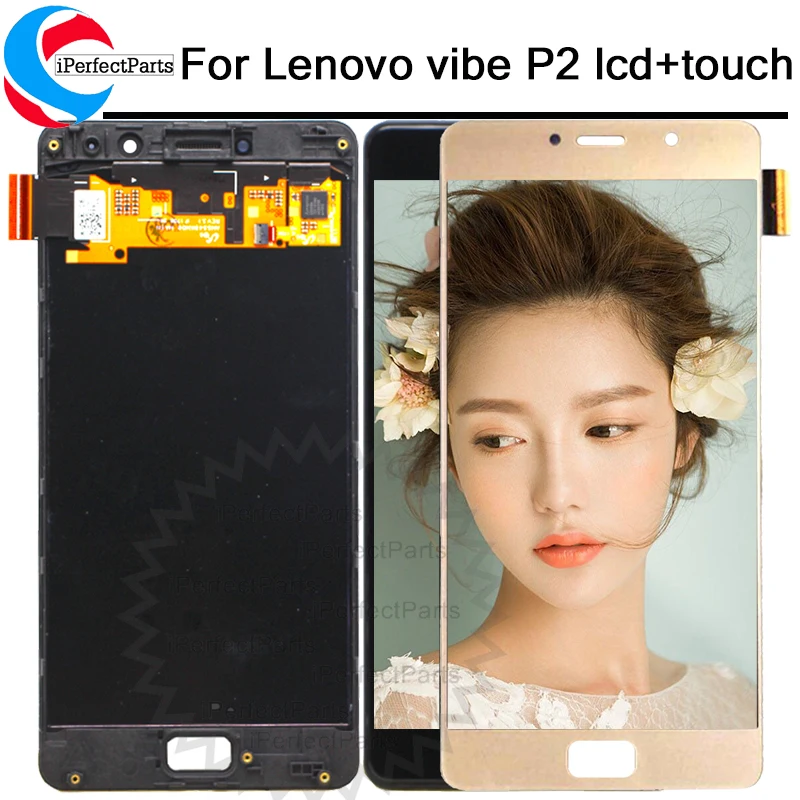 Lenovo Vibe P2 ЖК-дисплей кодирующий преобразователь сенсорного экрана в сборе с рамкой 5," для lenovo P2 P2c72 P2a42 lcd