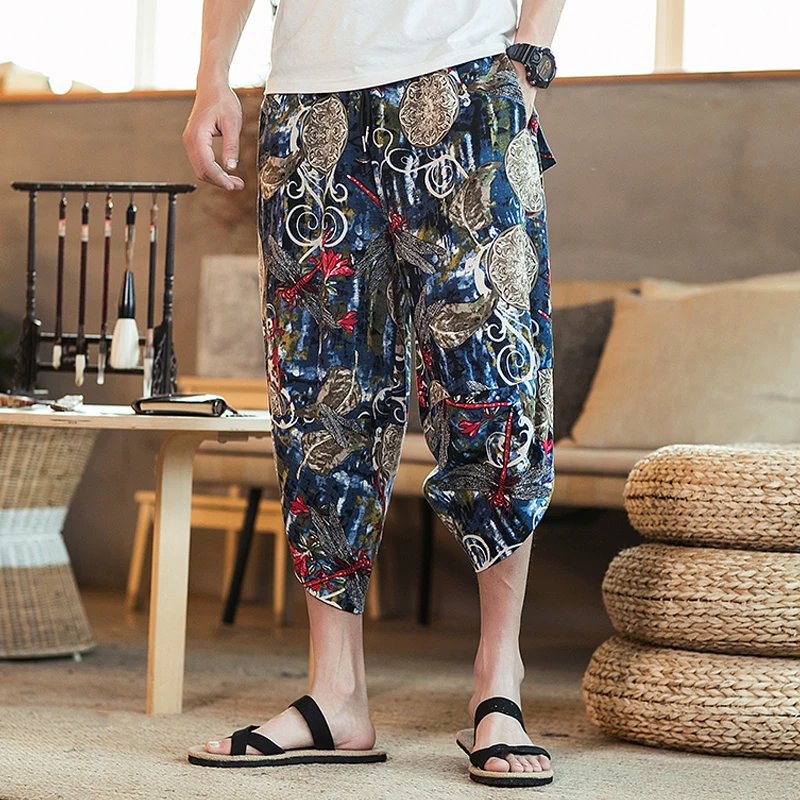 

New Hip Hop Aladdin Holiday Baggy Cotton Linen Harem Pants Men Women Plus Size Wide Leg Trousers Boho Casual Pants Cross-pants