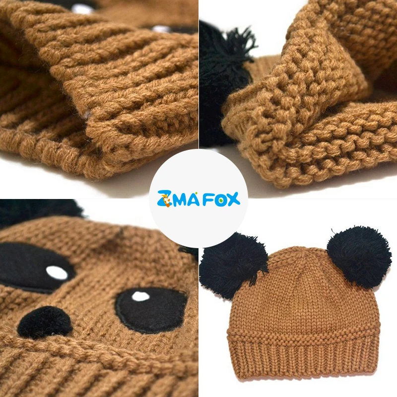 ZMAFOX милые детские шапки для мальчиков и девочек детская вязаная шапка-бини из