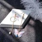2019 корейские ювелирные изделия Ретро Асимметричные серьги-бабочки длинные крылья круглые серьги Модные ювелирные изделия серьги для женщин Oorbellen