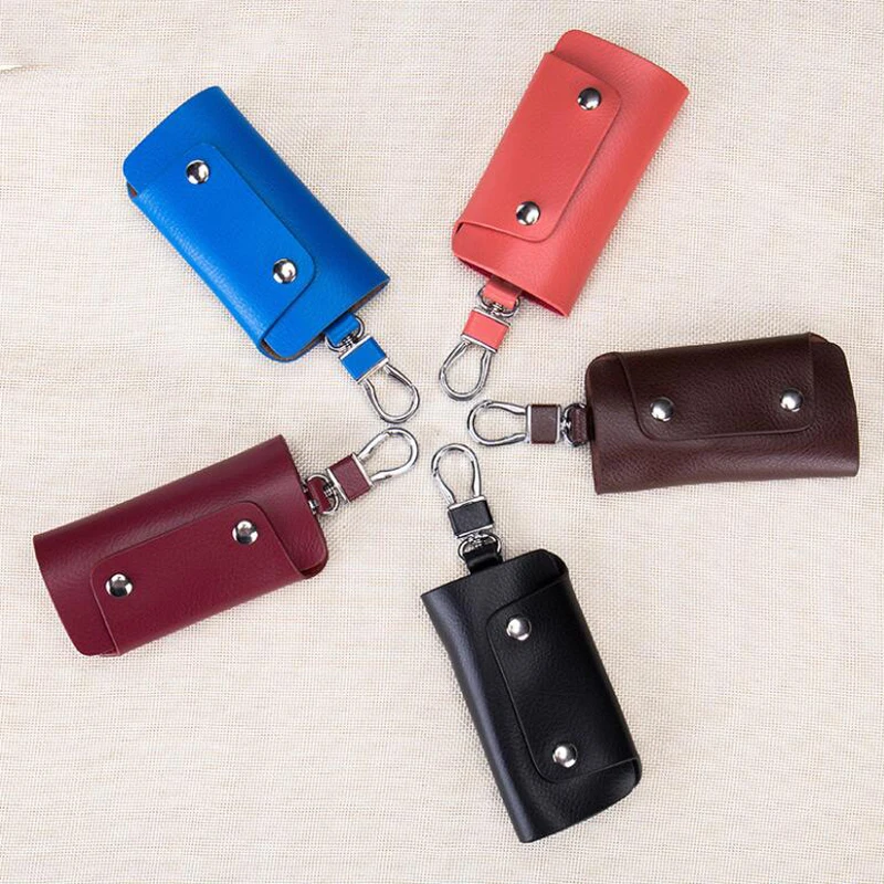 

2018 Vintage Genuine Leather Key Wallet Women Keychain Covers Hasp Key Case Mens Key Holder Housekeeper Keys High Quality LT247