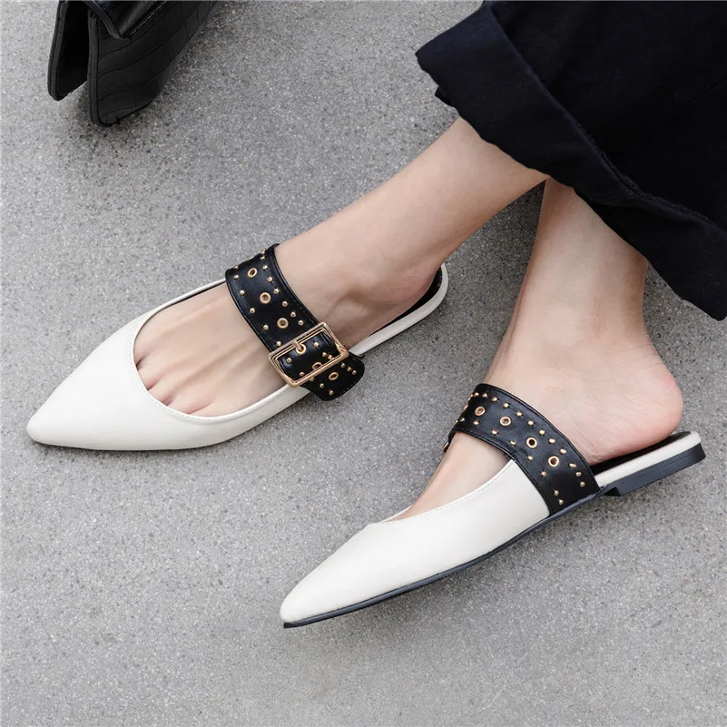 Женские шлепанцы FEDONAS повседневные туфли лодочки из натуральной кожи с