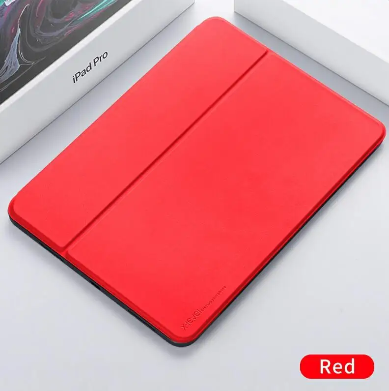 Красный X-Level книга кожаные флип-Чехлы для Apple iPad Pro 11 Премиум ультра тонкий бизнес спящий Wakup кожаный чехол - Цвет: Красный