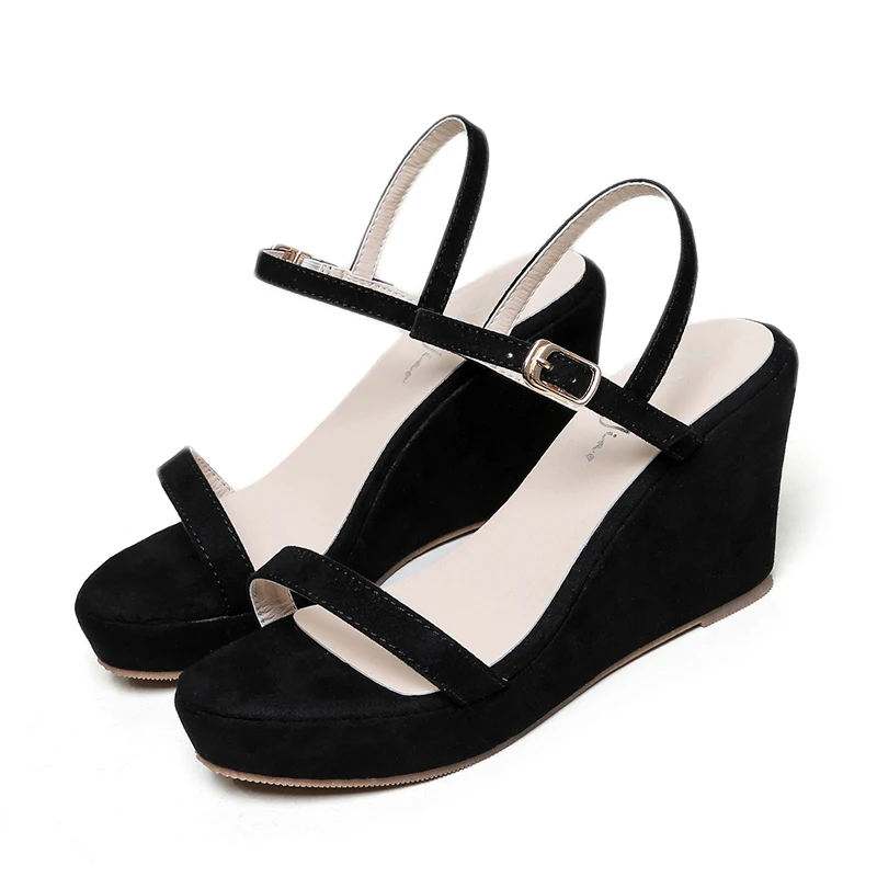 Женские босоножки на танкетке 8 см сандалии толстой подошве обувь высоком