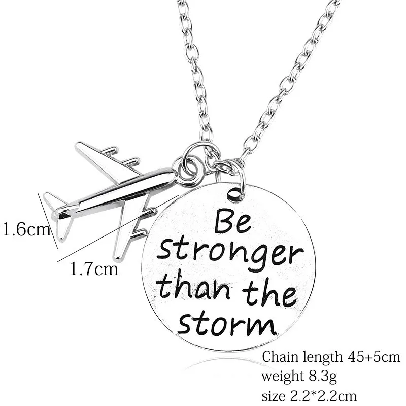 be stronger Airplane Мода Бумага самолет Цепочки и ожерелья вырвать одном направлении Подвески для Для мужчин Для женщин Модные украшения Прямая - Окраска металла: be stronger Airplane