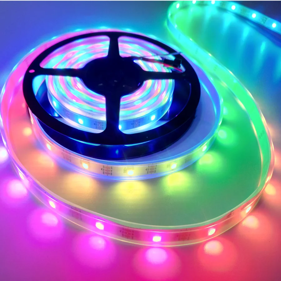 Индивидуально Адресуемая светодиодная RGB лента 2812 5050 SMD WS2812B Светодиодная e DC 5 В