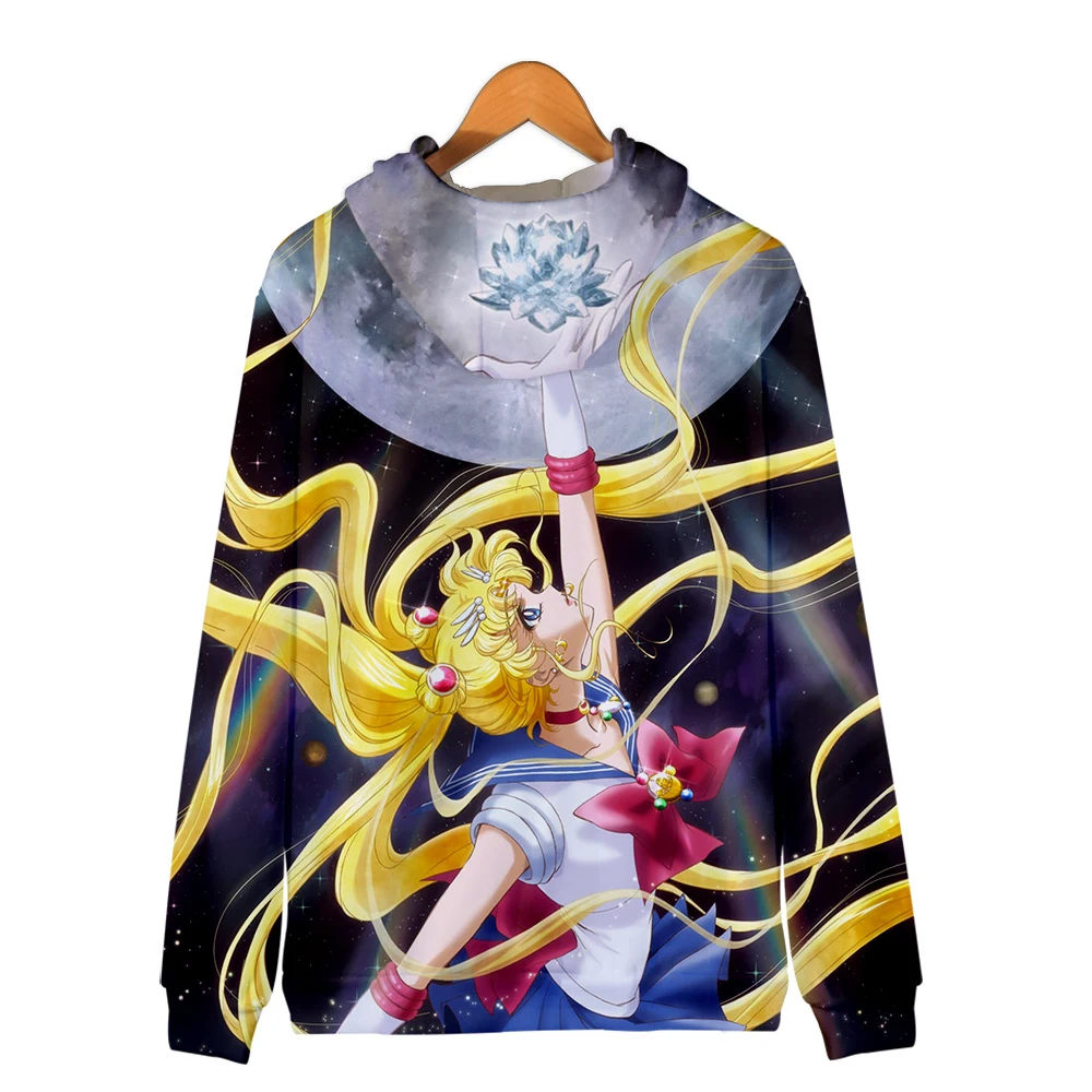 Fashion Zipper Hoodies Sailor Moon 3D Print coat Women's Sailor Moon Hoodies Kawaii high quality Streetwear Zipper Hoodie 4XL