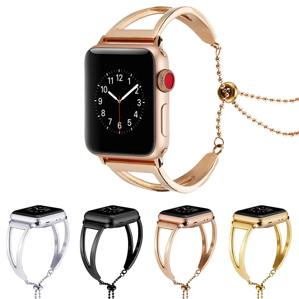 Ремешок из нержавеющей стали для Apple Watch SE Band Series 6 5 4 3 2 модный браслет на запястье