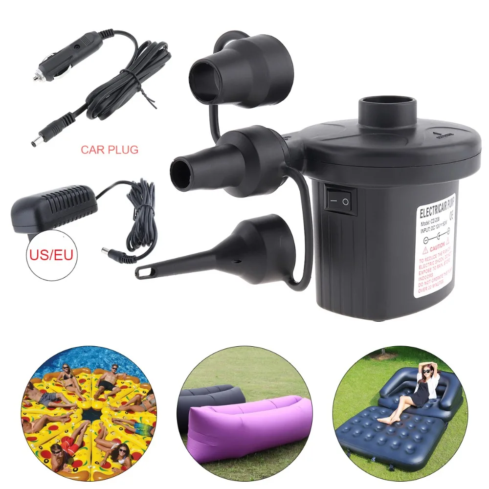 12V Air Compressor Portable pump kompresor Tyre Tire Inflator Inflatable Pump with 3 Nozzle US EU Plug for Bed Boat Mattress |