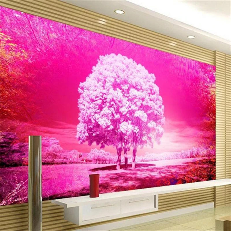 Объемные обои на заказ элегантные большие деревья пейзажная ТВ стена дизайн 3d
