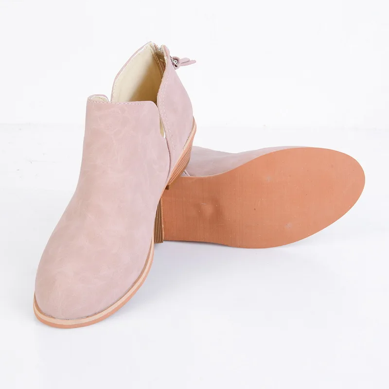 Женские ботинки на квадратном каблуке LASPERAL черные повседневные с острым носком