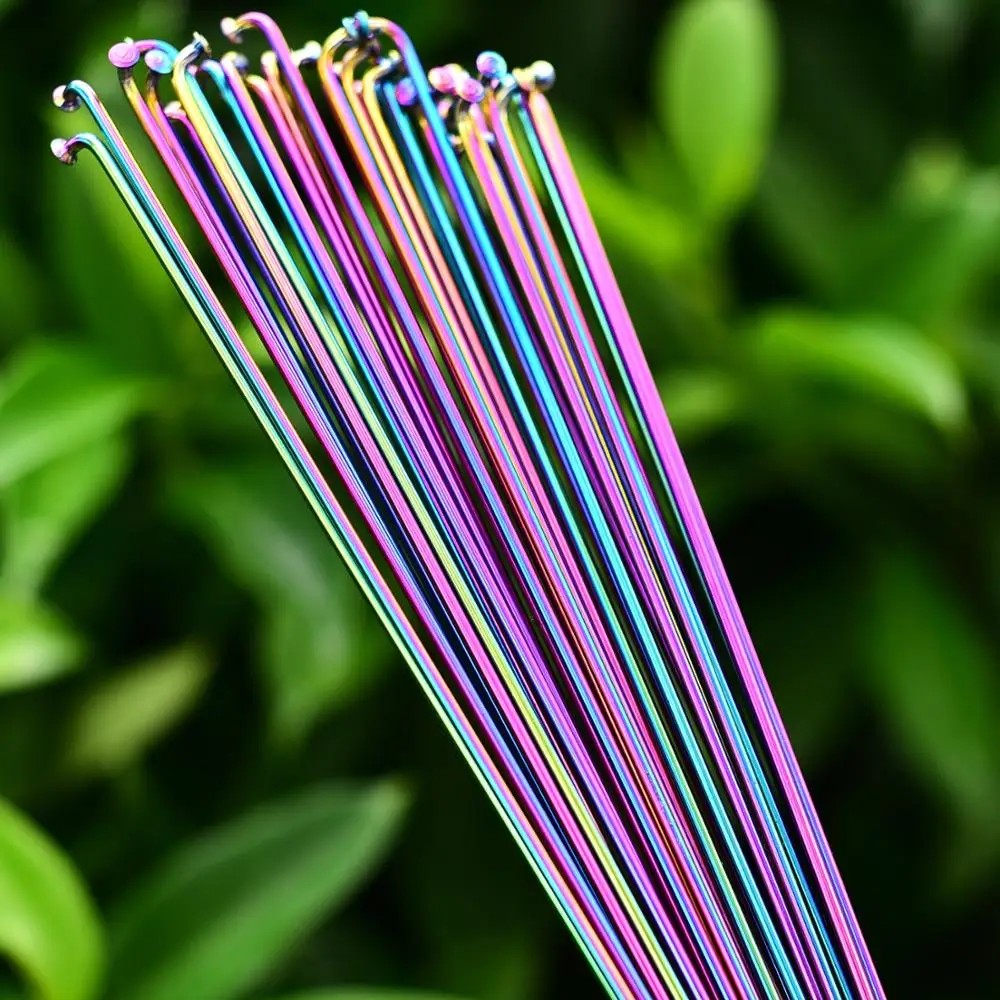 

Bicycle spoke wire vacuum plating rainbow spokes 26 27.5 29 inch spoke spoke cap mountain / road bike 304 stainless steel 14G