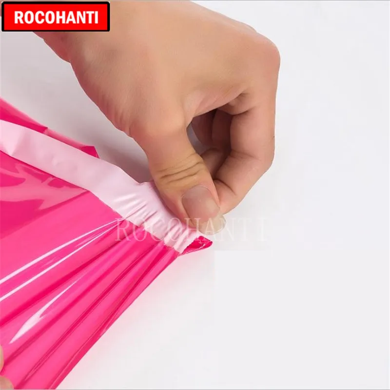 100 шт. пластиковые почтовые пакеты розового цвета на заказ | Дом и сад