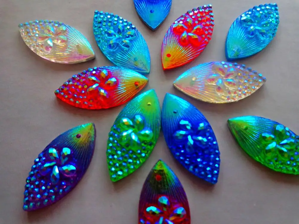 Бесплатная доставка смешанные цвета кристалл пришивной рисунок 11*24 мм форма Navette