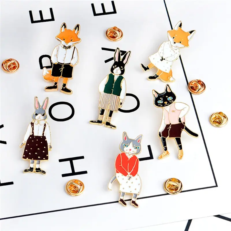 Брошь лисичка в виде кота котенка кролика мультяшного животного брошь Лисичка