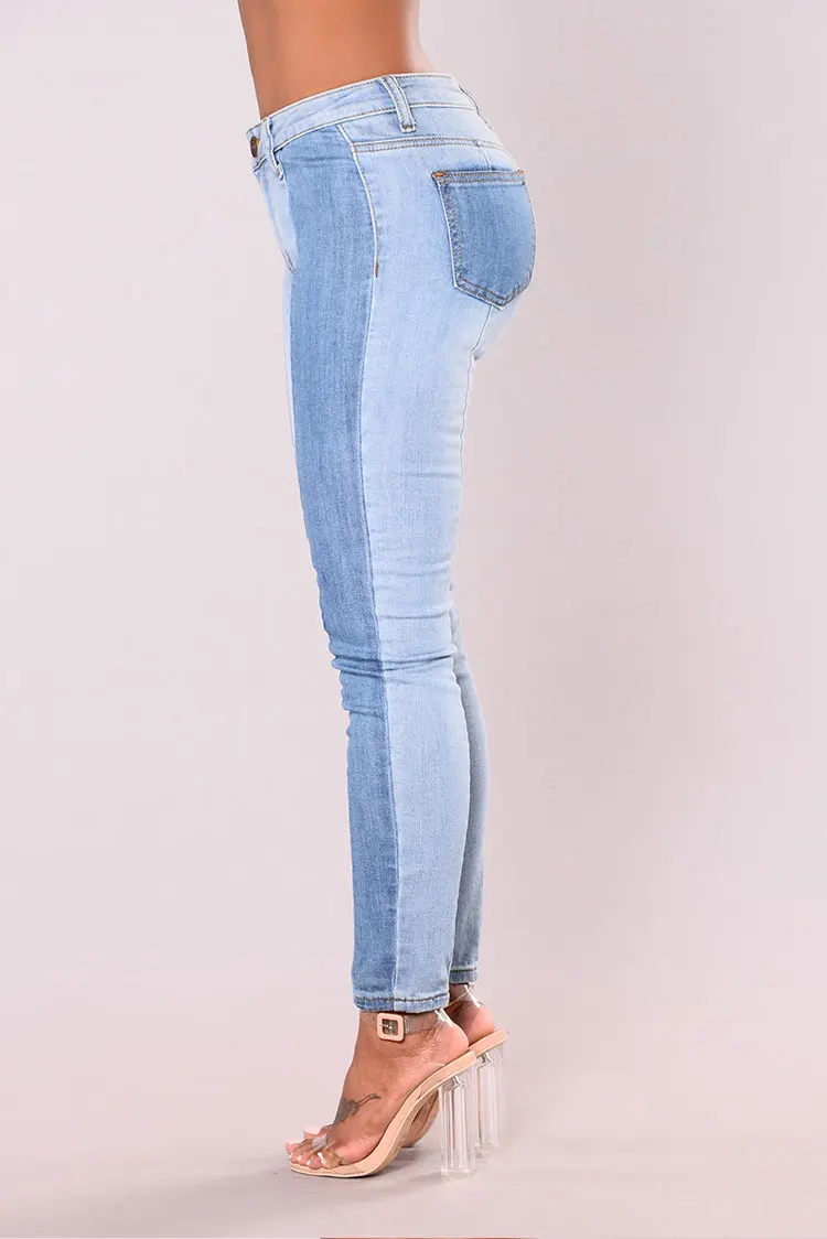 2018 Summer Coloured Jeans Women Pencil Pants Light Blue |