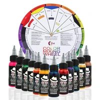 ophir 12 color airbrush tattoo inks with color wheel 30mlbottle body art paint colors for temporary tattoo pigment_ta053ac128