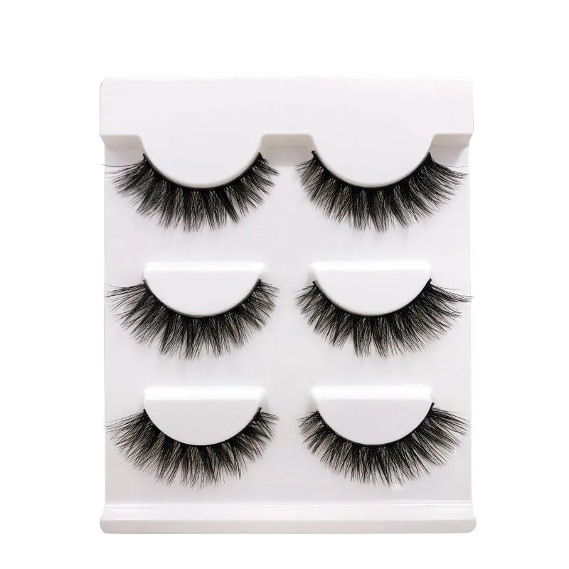 3 пары натуральный длинный накладной макияж ресниц мягкие толстые накладные