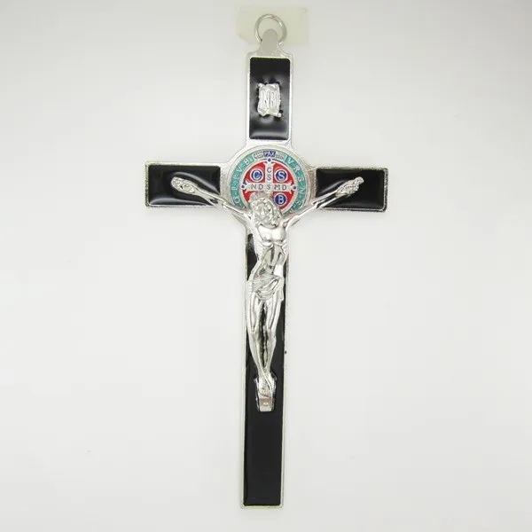 Черная эмаль 8 дюймов Святого Бенедикта крест большая стена | Украшения и