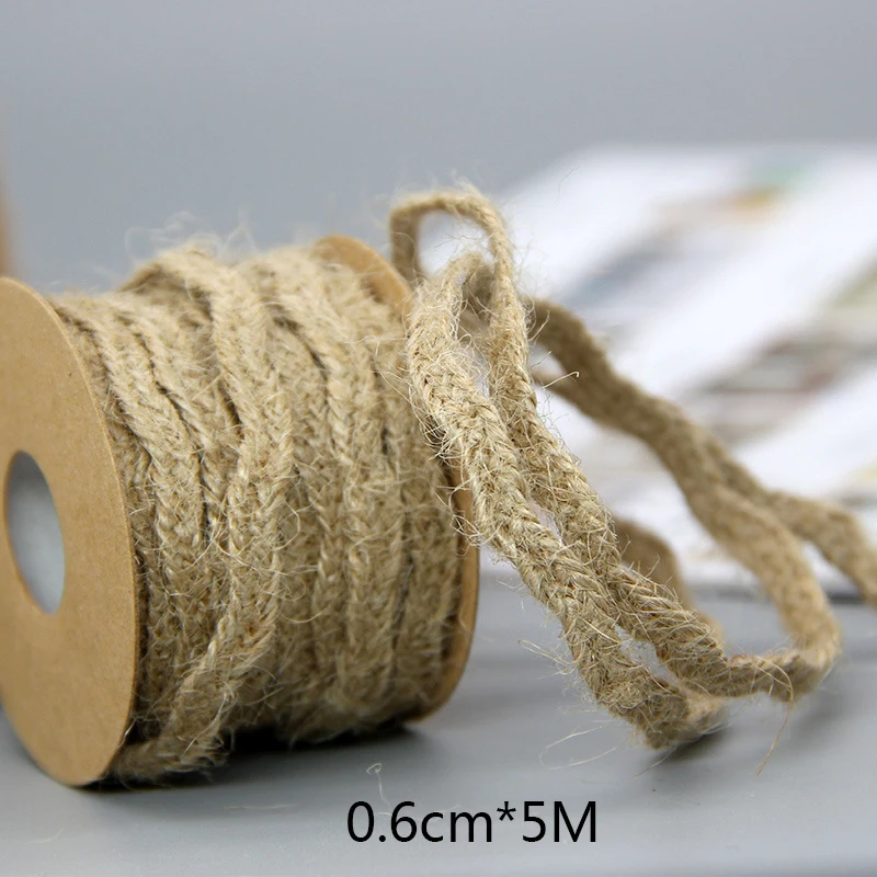 5 м DIY Ремесло винтажный натуральный Hessian джутовый шпагат веревка Свадебная вечеринка Мешковина Лента Декор для дома катушка фестиваль Скрапбукинг 9 видов стилей