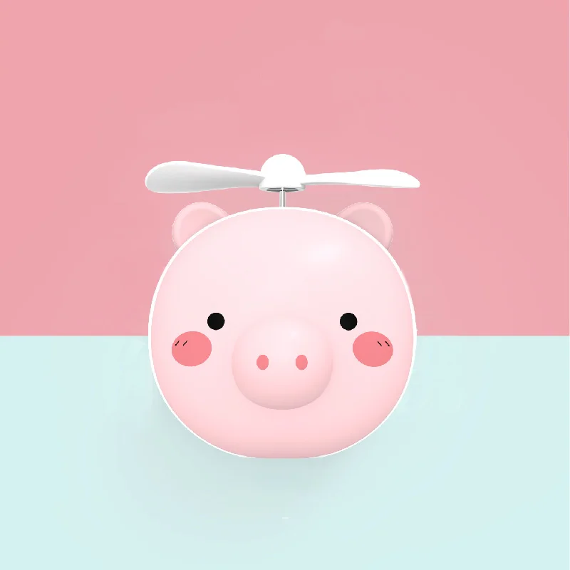 Портативный мини вентилятор мультяшная Свинья с USB зарядкой красивый