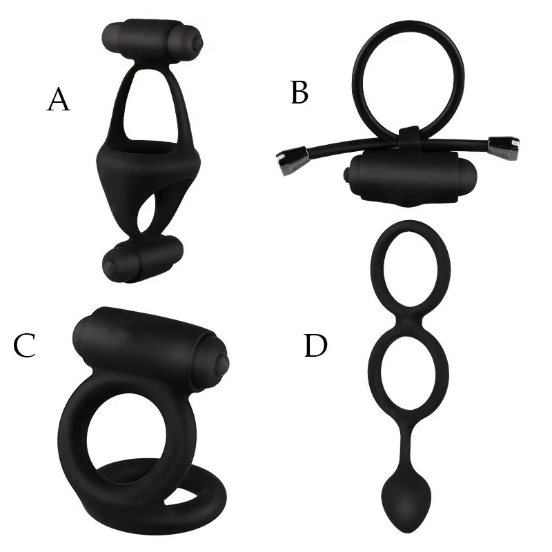 Силиконовые вибрирующее кольцо на пенис двойного кольца петух для Для мужчин