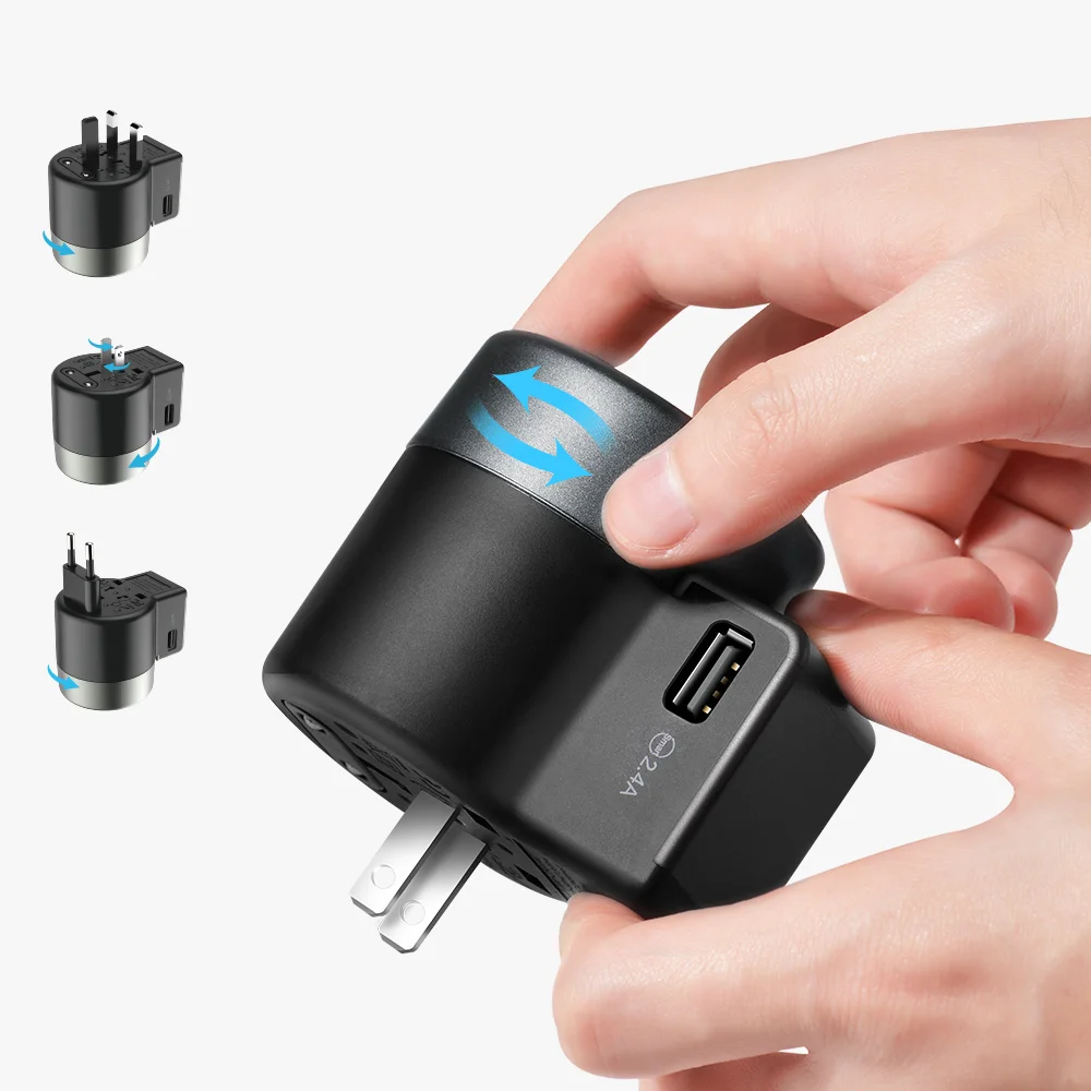 HOCO Универсальное зарядное устройство USB для samsung S10 S9 iphone Whirl 2 USB AC power портативное зарядное устройство для телефона адаптер EU US UK AU Plug