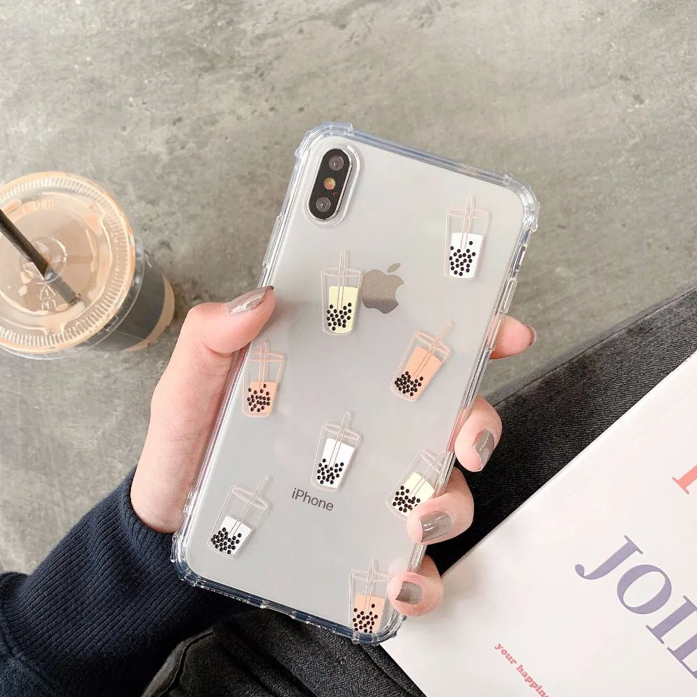 Kuutti Squishy Cute Bottle Drinking Clear Soft TPU Friends Girls Summer Mobile Phone Cases for iPhone 6 6s 7 8 Plus X XR XS Max |