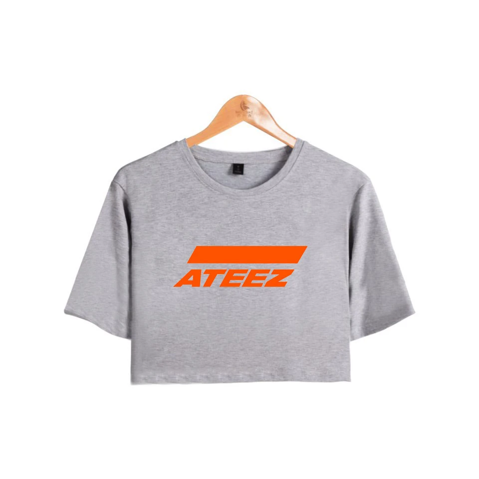 ATEEZ топы с принтом, летние шорты, футболка, Женская Сексуальная поп-одежда, горячая Распродажа, повседневная Harajuku размера плюс XXL