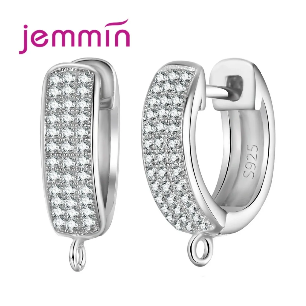 Полностью прозрачные серьги Стразы 3 ряда Серебряные Крючки компоненты для