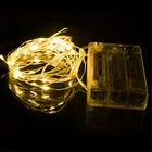 ECLH сказочная лампа с питанием от батареек AA, 2 м, 20, 3 м, 30, 5 м, 50, 10 м, 100 светодиодов, серебристая светодиодная гирлянда из медной проволоки, декоративная сказосветильник лампа s