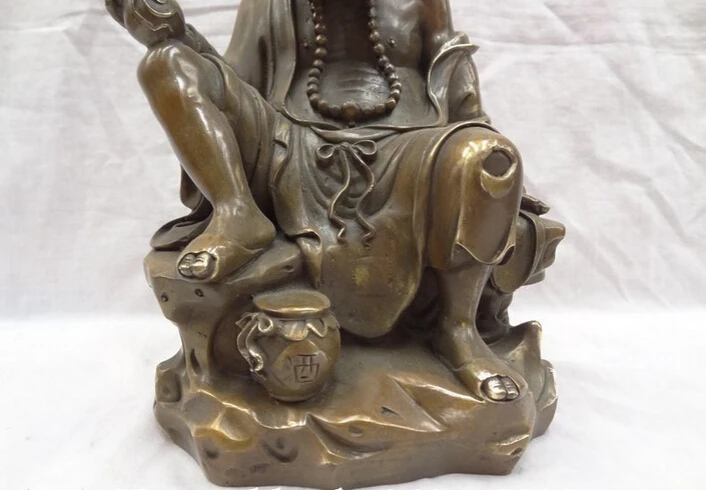 SCY песня voge Gem S3744 11 &quotкитайская Бронзовая медная буддистская Joss Ji Gong Arhat LivingBuddha Gourd