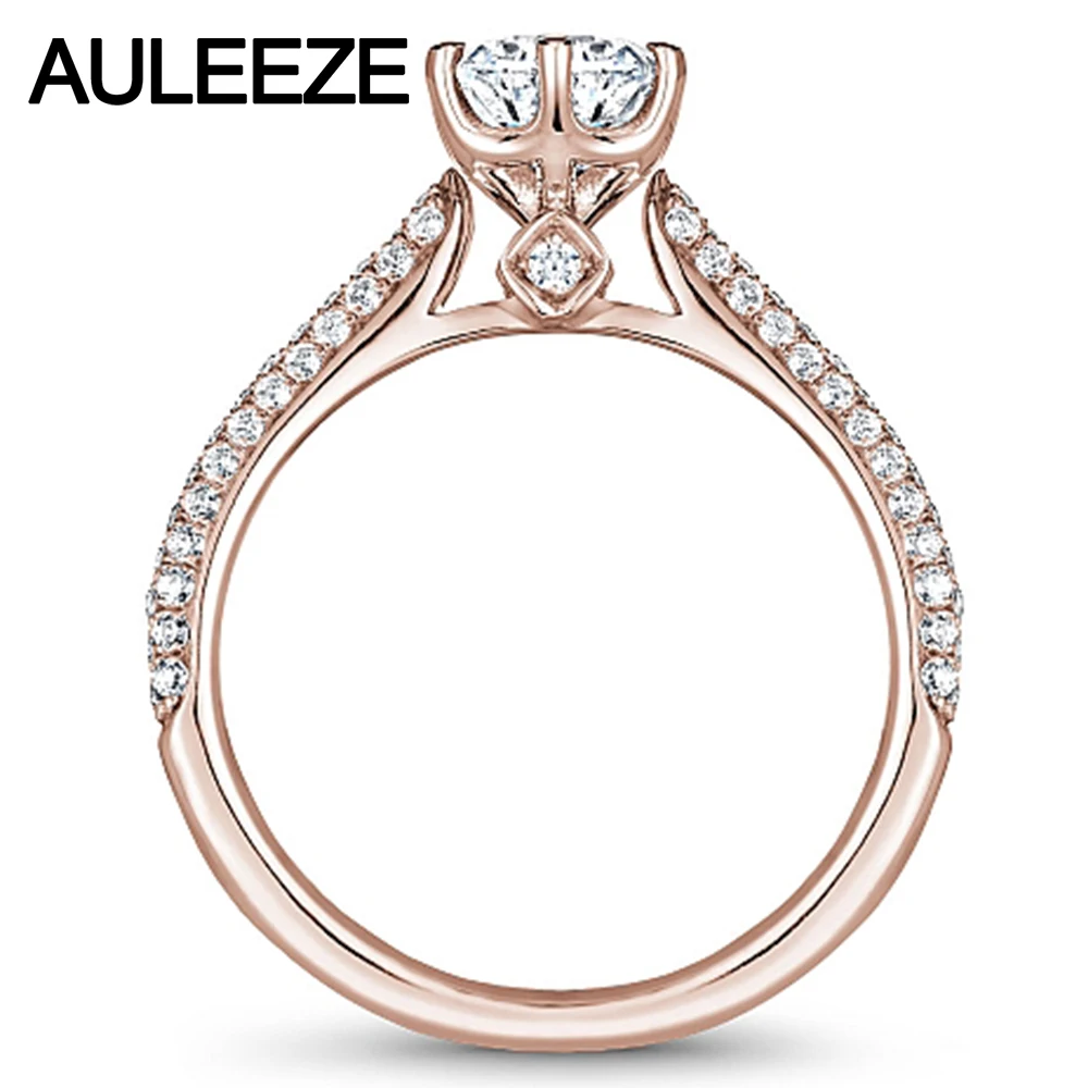 Кольцо для помолвки с бриллиантами Noble Cathedral Trevi 14 K розовое золото 1CT Forever Brilliant Moissanites Lab Grown обручальные кольца с брилиантами